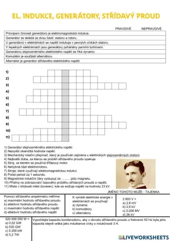 El. Indukce, generátory, střídavý proud