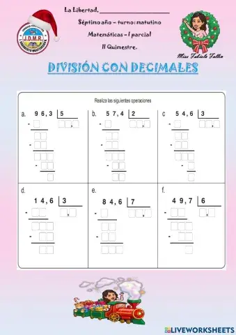 División de números decimales