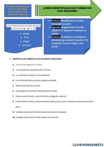 Identificar los verbos