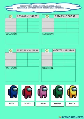 Sumas y restas con decimales