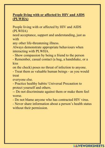 People living with HIV- AIDS