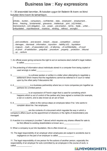 Business law 4: Key expressions