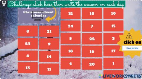 Advent calendar challenge
