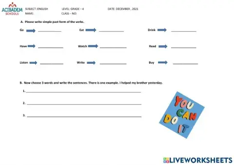 Regular & Irregular Verbs Reflection
