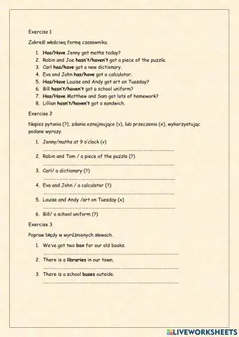 Grammar -Junior Explorer 4 unit 3