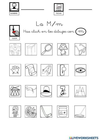 Qué dibujos tienen la m?