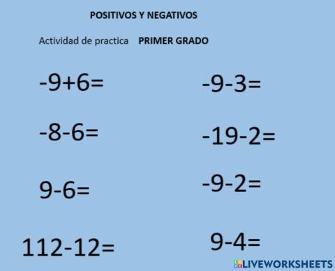 Positivos y negativos