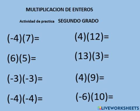 Multiplicación de enteros