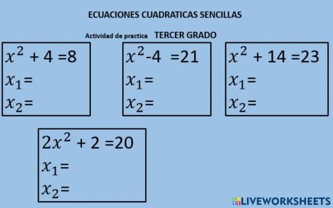 Ecuaciones cuadraticas