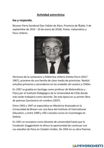 Actividad asincrónica: Biografía