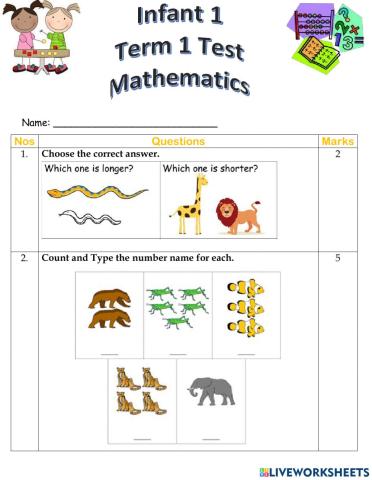 Mathematics Test