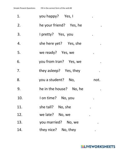 Yes-No Questions in the Simple Present