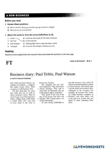 Market Leader-Unit 1-Test Bank:Reading