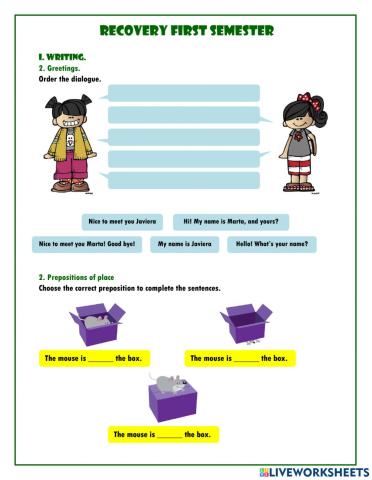 Recovery english 5°