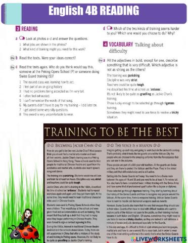 Unit 4b reading & listening