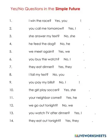 Yes-No Questions in the Simple Future