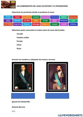 Los gobernantes del auge cacaotero y el progresismo