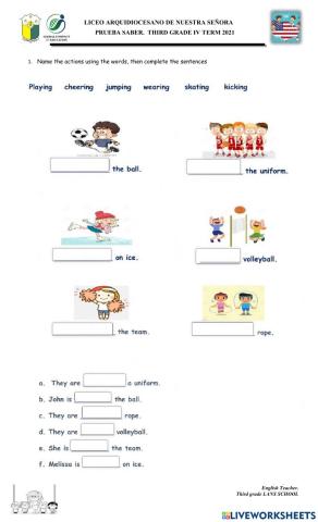 Prueba saber grado 3ro 4to periodo