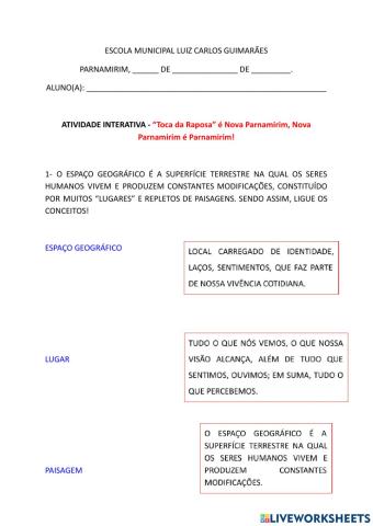 Atividade interdisciplinar