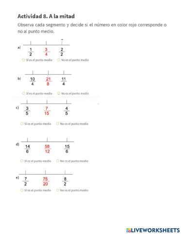 Punto medio entre 2 fracciones
