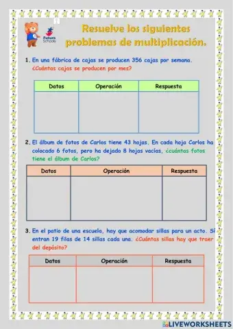 Problemas de Multiplicación