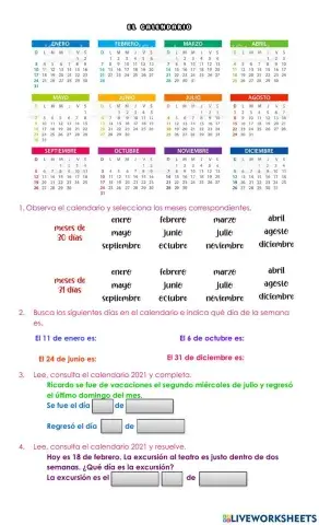 Calendario 2021