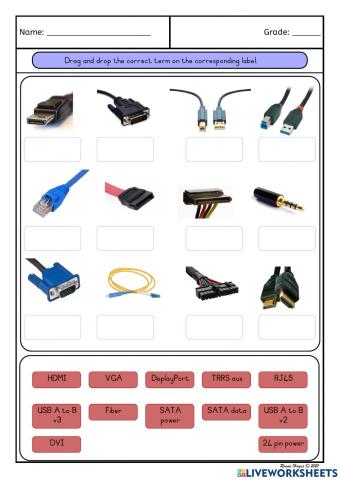 Computers - drag and drop to match connectors