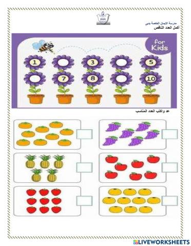 اكمل العدد الناقص