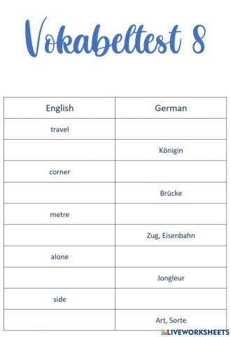 Vokabeln 8