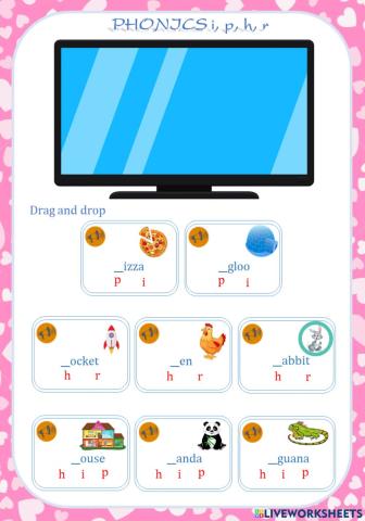 Phonics i, p, h, r