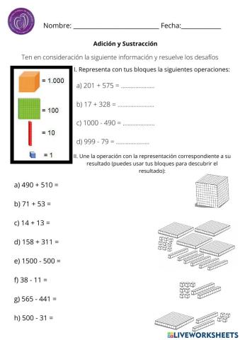 Suma y resta con bloques multibase