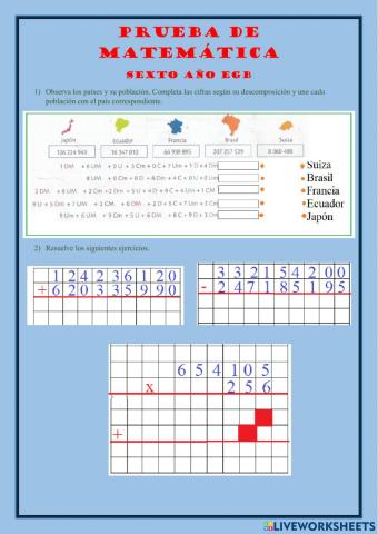 Prueba de matemática