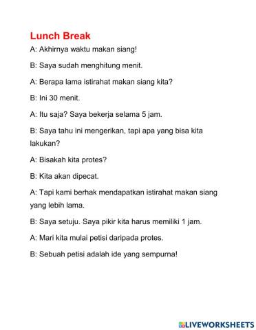 Speaking exercise 5th November