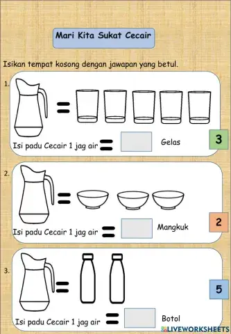 S.A Membuat Pengukuran (Mari menyukat cecair))