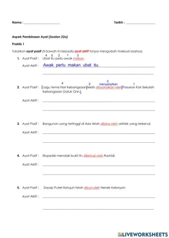 Ayat  Aktif  &  Ayat  Pasif