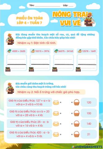 Cuối tuần 7-Toán