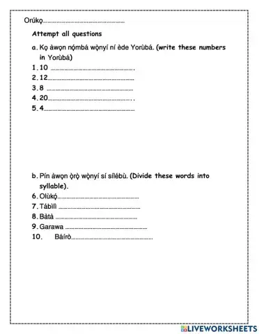 Onka Yoruba ati Silebu