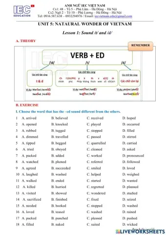 Unit 5 :NATURAL WONDER OF VIETNAM