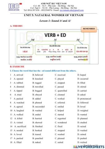 Unit 5 :NATURAL WONDER OF VIETNAM