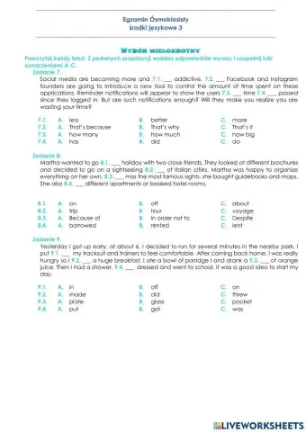 E8 Środki językowe - wybór wielokrotny 3