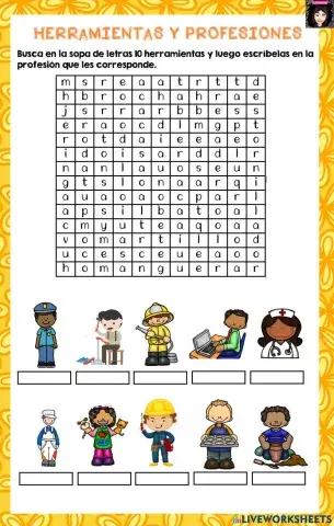Profesiones, oficios y herramientas