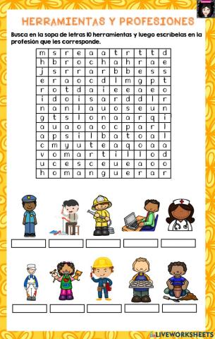 Profesiones, oficios y herramientas