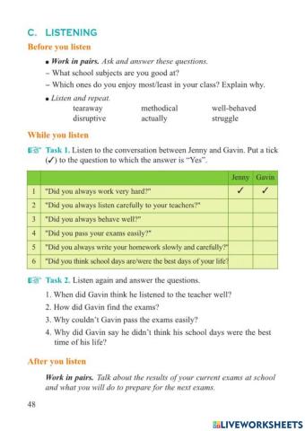Unit 4 - Listening - Grade 12