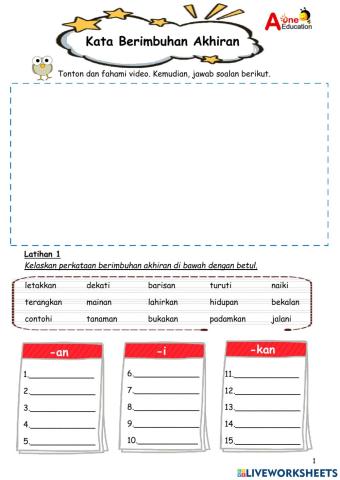 Kata Berimbuhan Akhiran