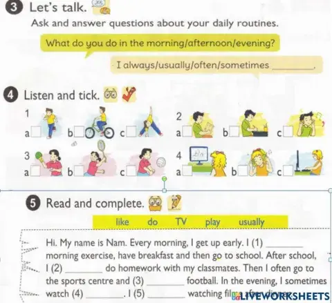 Tien Anh lop 5- đề 1