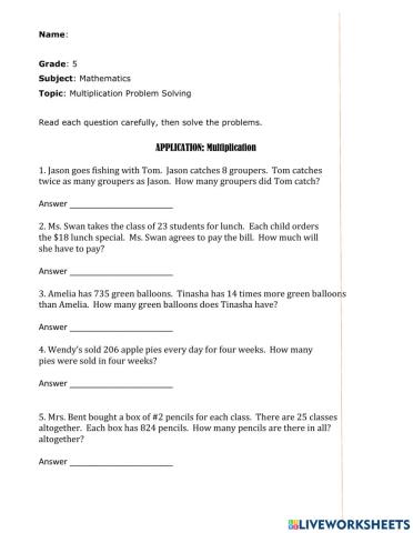 Multiplication Application