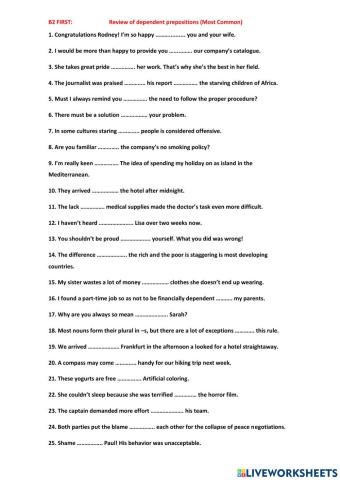 FCE Prepositions (common)