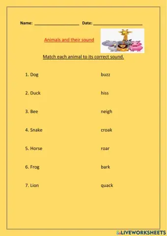 Animals and their sounds