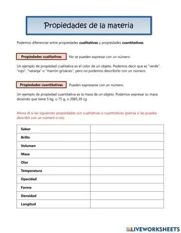 Propiedades de la materia