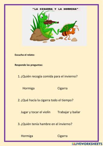 La cigarra y la hormiga